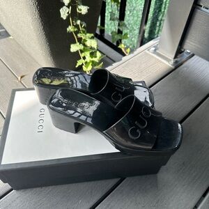 Gucci Black Slide Sandals